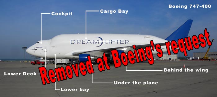 Boeing Dreamlifter tour removed at Boeing's request